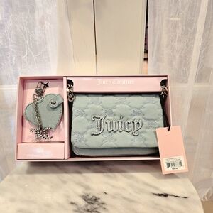 Juicy Couture Blue Quilted Women's Bag And Charm NWT